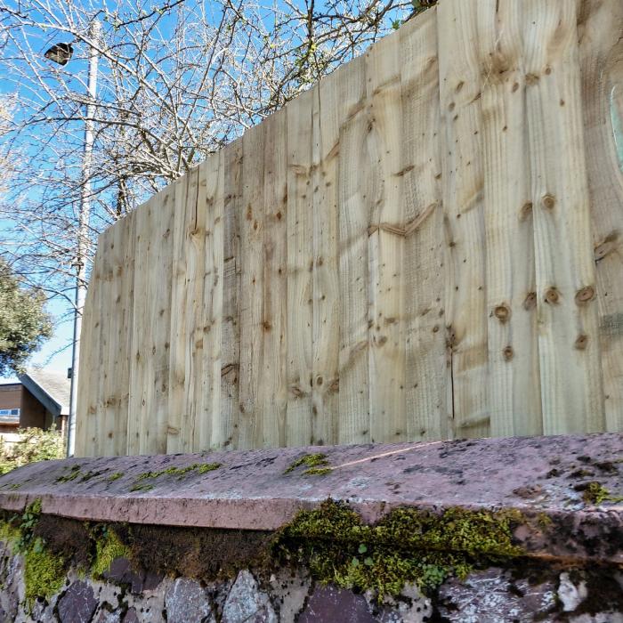 New fence panels installed on a residential development