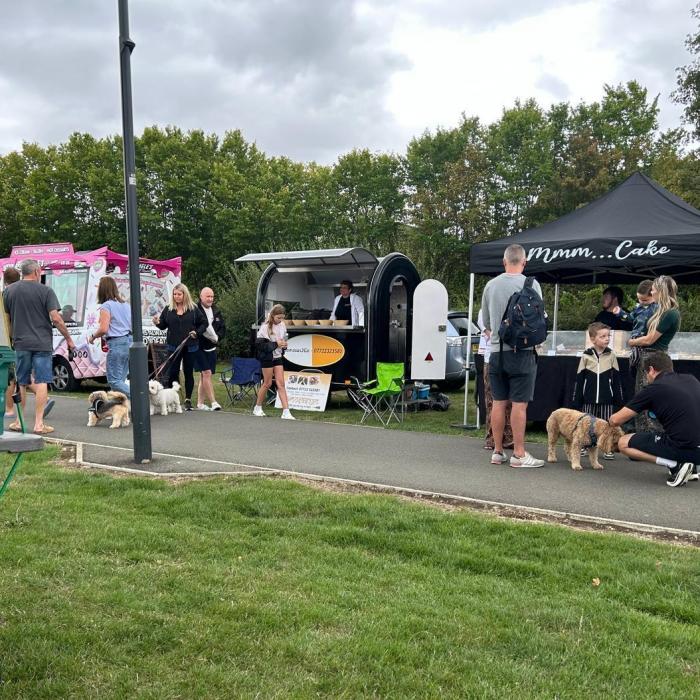 Garden Village residents attending a community fun day in the UK