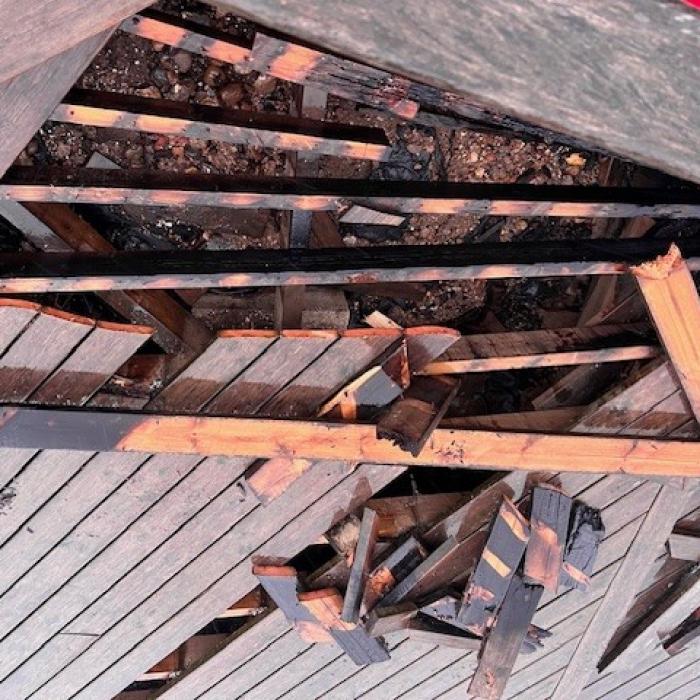 Damaged decking